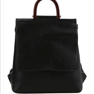 Convertible black backpack